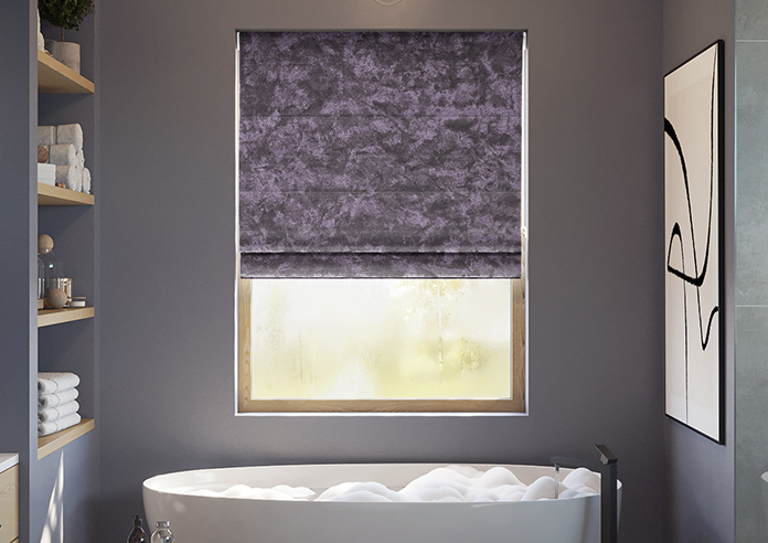 Cyrus Crushed Velvet, Deep Purple - Roman Blind - Image 3